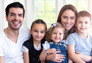 happy, smiling family